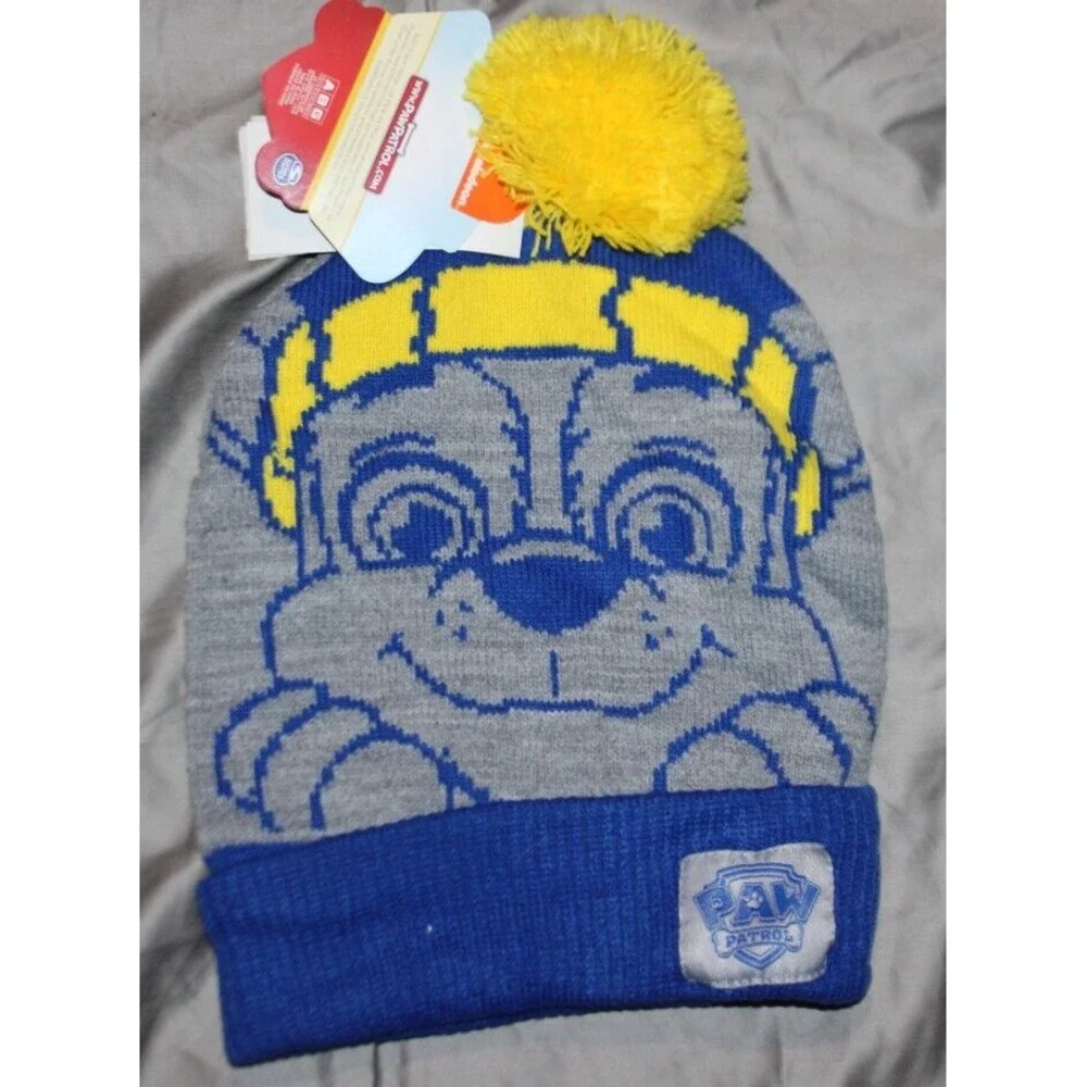 Paw Patrol Nickelodeon Unisex Kids Beanie Hat Toboggan One Sz Blue Gray Yellow